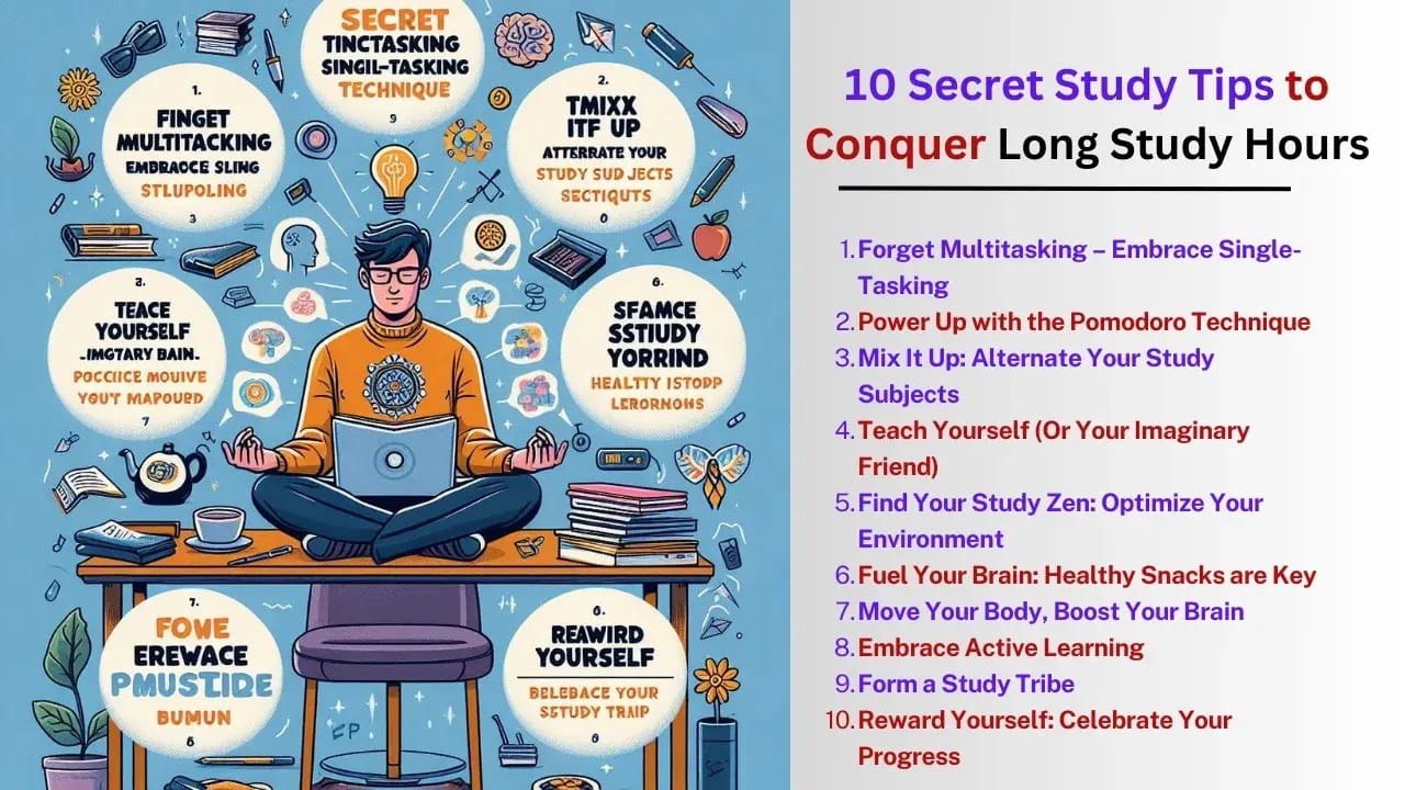 10 Secret Study Tips to Conquer Long Study Hours